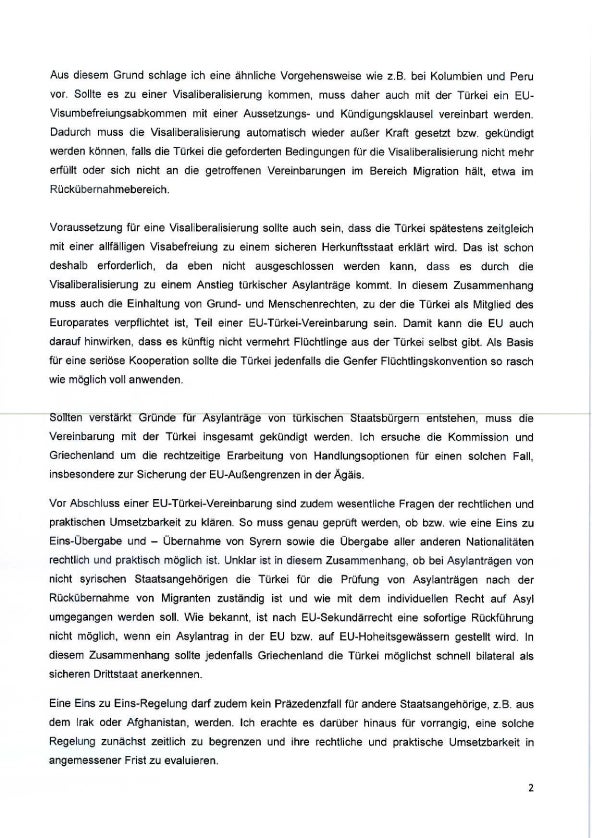 Wutbrief von Mikl-Leitner an EU-Kommissar