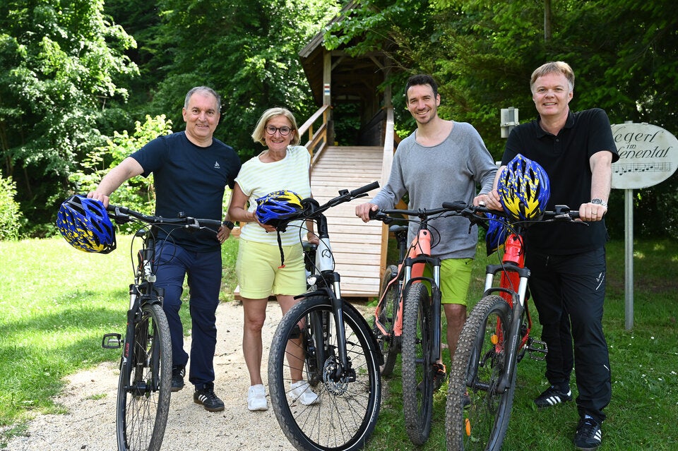 Vito Cecere, Landeshauptfrau Johanna Mikl-Leitner, Felix Neureuther und Michael Duscher.