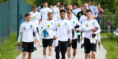 &Ouml;FB-Team beim ersten Training vor der EM