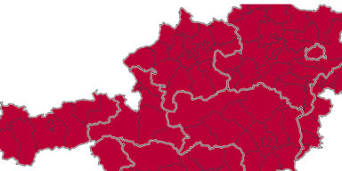 &Ouml;sterreichkarte rot
