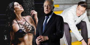 Mesut &Ouml;zil mit Real-Pr&auml;sident Florentino Perez