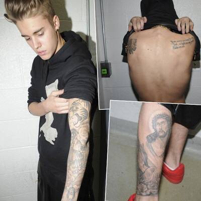 Justin Bieber zeigt seine zahlreichen Tattoos