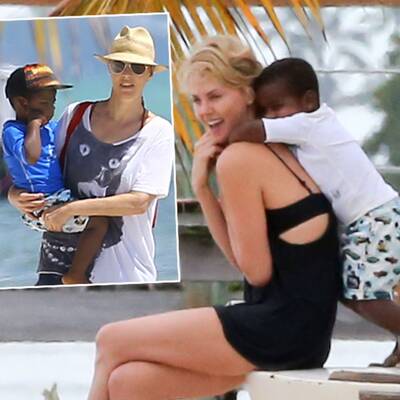 Charlize Theron mit Sohn Jackson am Strand