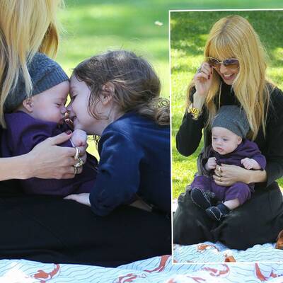 Rachel Zoe im Park mit ihren Söhnen Skyler & Kaius