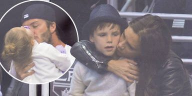 Die Beckhams bei Hockey-Match