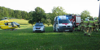 Eisenstange spießte Bein eines Bikers auf