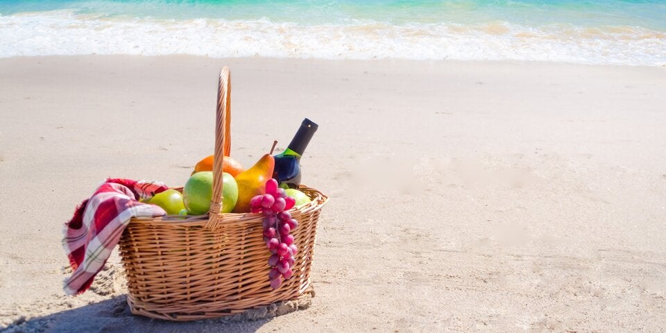 Picknick Korb am Strand