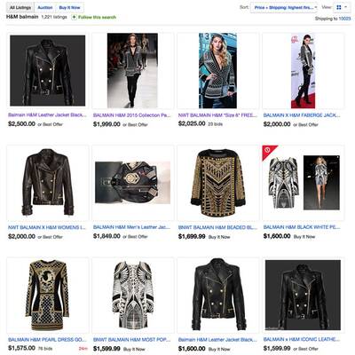 So teuer wird die Balmain-Kollektion auf Ebay verkauft