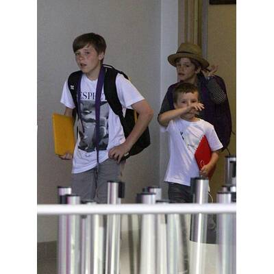 David und Victoria Beckham auf dem Weg zur Windsor-Hochzeit