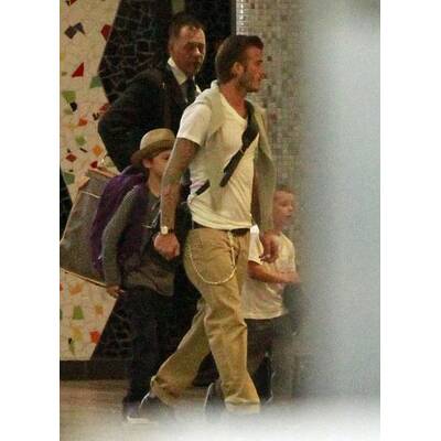 David und Victoria Beckham auf dem Weg zur Windsor-Hochzeit