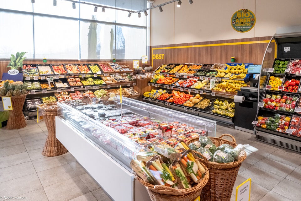Die Obst- und Gemüseabteilung im BILLA Cornelia Kammerer in der Ödenburger Straße.