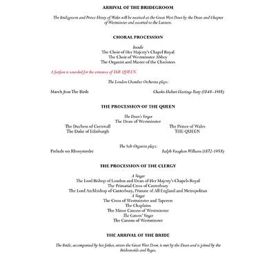 The Royal Wedding: Official Programme