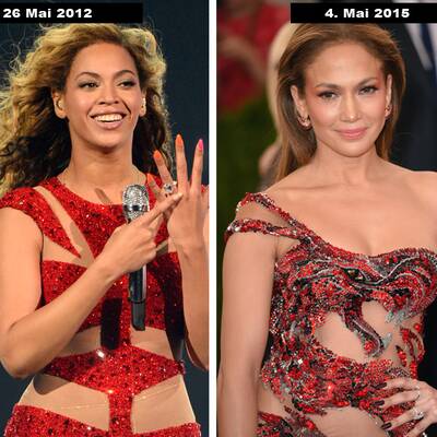 Metallisches Minikleid und hoher Pferdeschwanz