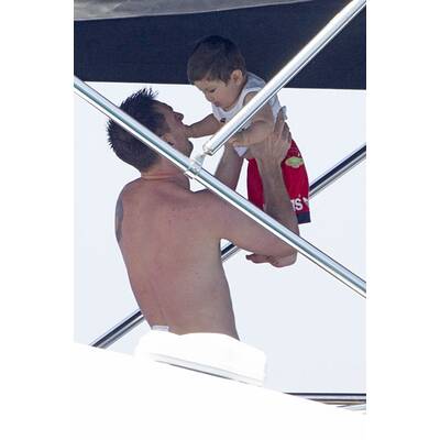 Lionel Messi, Cesc Fàbregas mit Familie auf Urlaub