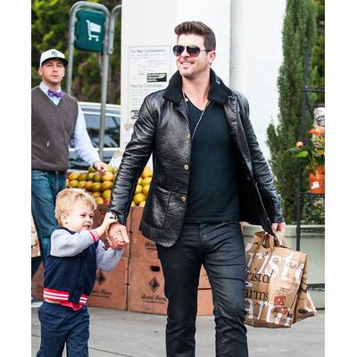 Robin Thicke geht mit Sohn Julian einkaufen
