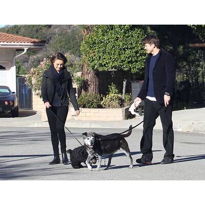 Ashton Kutcher & Mila Kunis: Morgenspaziergang