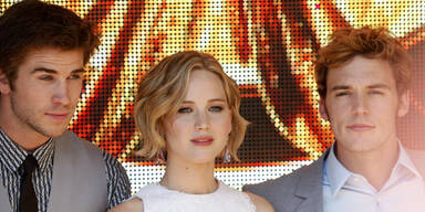 Liam Hemsworth, Jennifer Lawrence, Sam Claflin