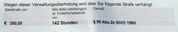 Austro-Behörde straft Raser, der noch nie in Österreich war