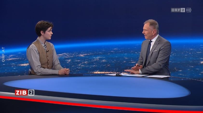 Marlene Engelhorn in der ORF-ZIB 2