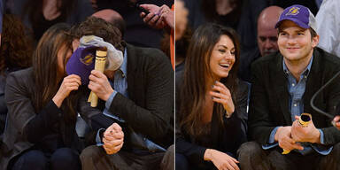 Ashton Kutcher & Mila Kunis: Kiss Cam bei den Lakers