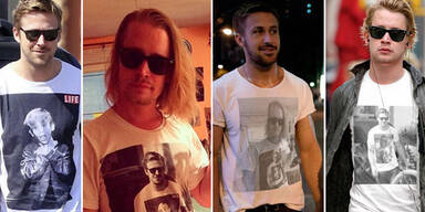 Gosling & Culkin im witzigen T-Shirt-Duell