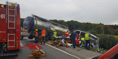 Unfall A1 zwischen P&ouml;chlarn und Ybbs Tanklaster