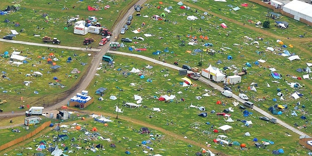 Riesige Müllberge beim Electric Love Festival