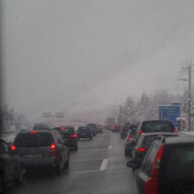 Schneesturm über Österreich