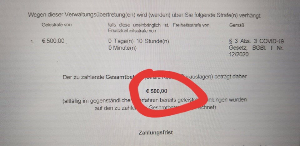 Obdachloser soll 500 € Corona-Strafe zahlen