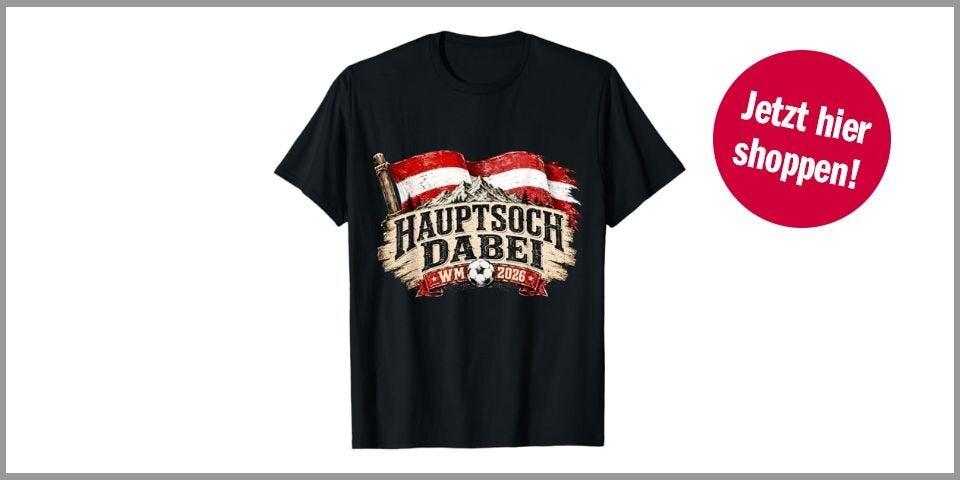 HAUPTSOCH DABEI Österreich Fußball WM 2026 T-Shirt – 18,14 Euro bei Amazon*