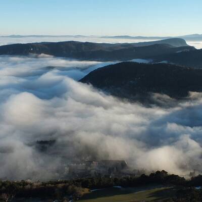 Nebelmeer über dem südlichen Wiener Becken