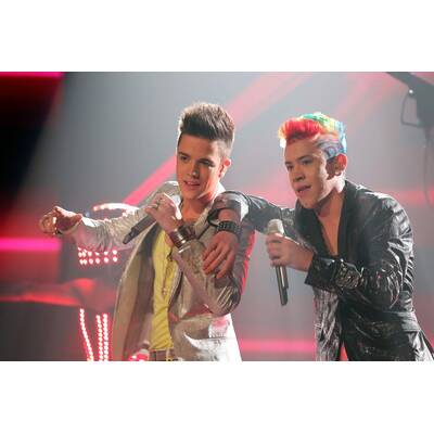 Luca bei der Verkündung des Siegers