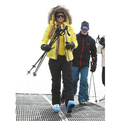 Paris Hilton kann ja echt Skifahren