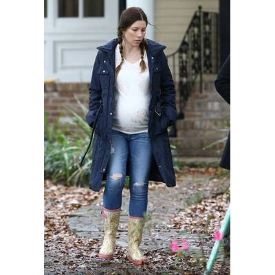 Jessica Biel: Hochschwanger am Set