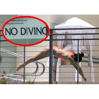 Eva Longoria bricht die Pool-Regeln