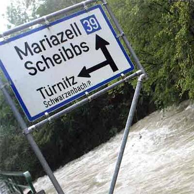Hochwasser in Ransing bei Mariazell