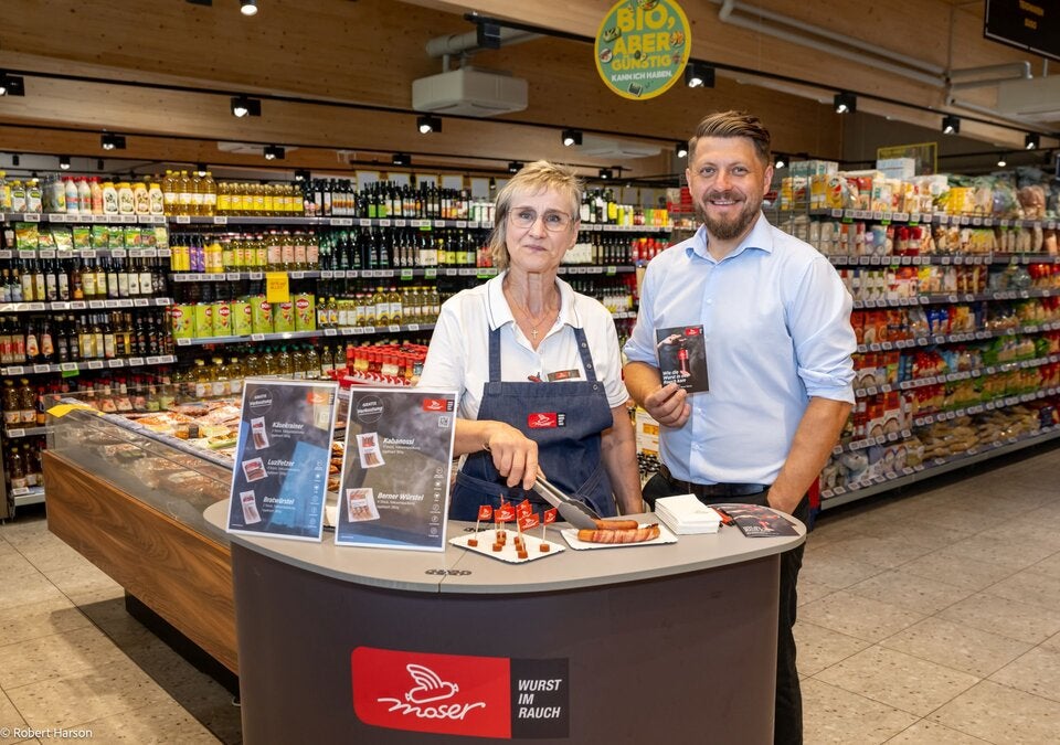 Mit Fokus auf regionale Spezialitäten sind im Markt auch Produkte von Moser Wurst aus Wieselburg erhältlich.