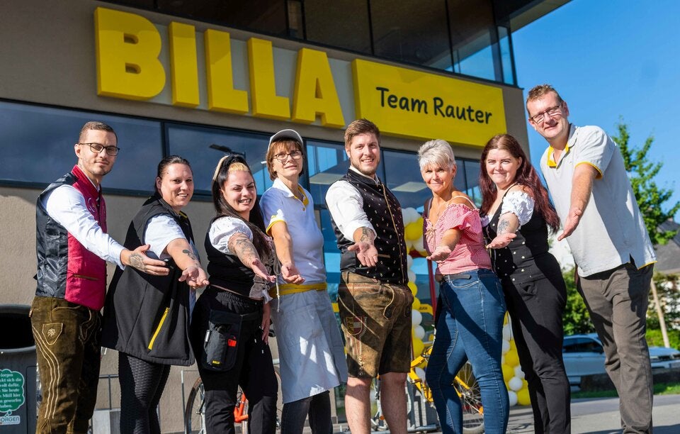 Das Team von BILLA Kaufmann Rauter freut sich auf seine Kunden.