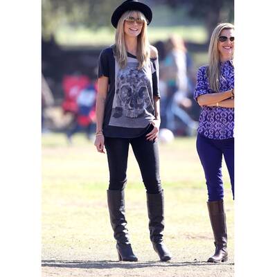 Heidi Klum mit ihren Kids und Martin Kristen beim Fußballspiel.