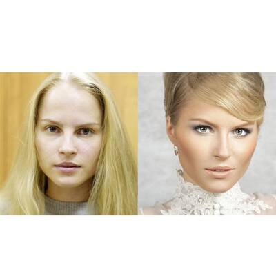 Fotos die zeigen, wie man mit Schminke lügen kann. 