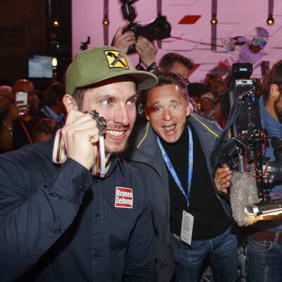 So feierte Hirscher seine Silbermedaille