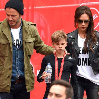 Familie Beckham jubelt Romeo bei Charity-Lauf zu