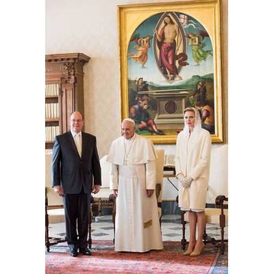 Fürstin Charlène & Albert treffen Papst Franziskus