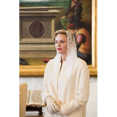 Fürstin Charlène & Albert treffen Papst Franziskus