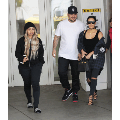 Kim Kardashian, Bruder Rob und seine Verlobte Blac Chyna beim Lunch