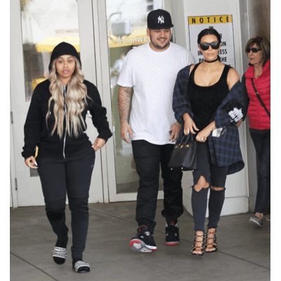 Kim Kardashian, Bruder Rob und seine Verlobte Blac Chyna beim Lunch