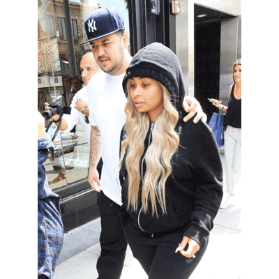 Kim Kardashian, Bruder Rob und seine Verlobte Blac Chyna beim Lunch