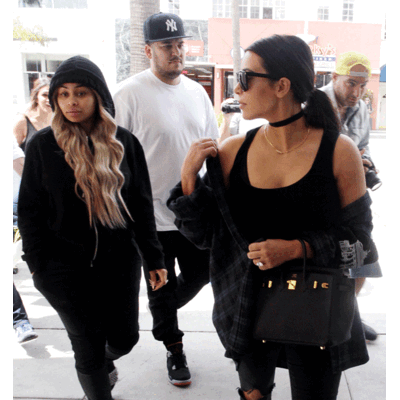 Kim Kardashian, Bruder Rob und seine Verlobte Blac Chyna beim Lunch