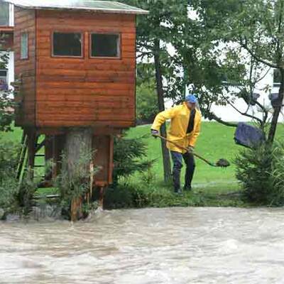 Hochwasser in Ransing bei Mariazell