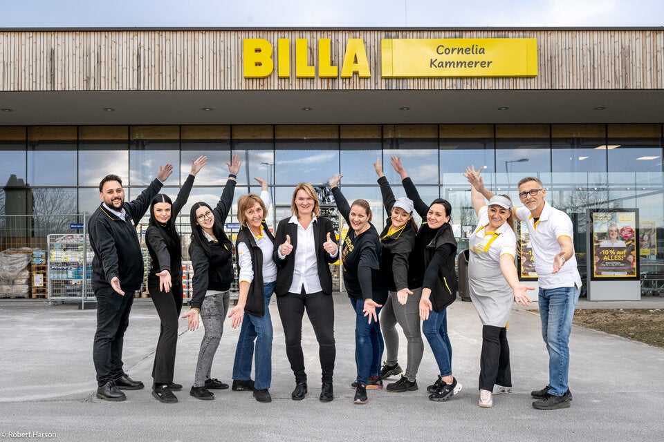 Das Team von BILLA Cornelia Kammerer freut sich auf die Kunden.